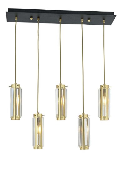 Apliqa NATALİ 5Lİ SIRALI ESKİTME SARKIT SALON- YEMEK MASASI AVİZE