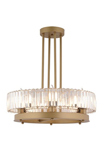 Apliqa Azalea 6lı Eskitme Kristalli Taşlı Modern Tasarım Kristal Büyük Salon Avize