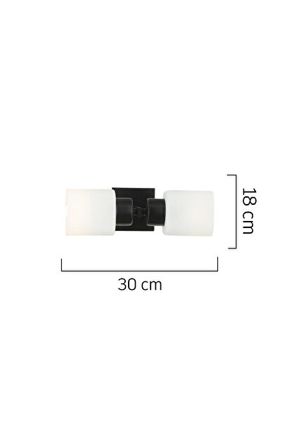 Apliqa Armin 2Li Siyah Duvar Lambası Ayna Üstü-Yanı Modern Banyo Aplik