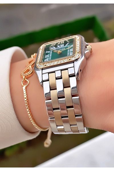 Homies Yellow Silver Colored Women's Wristwatch and Bracelet Gift