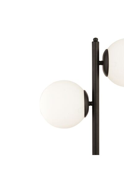 Apliqa Siena 2Li Siyah Boyalı Beyaz Camlı Masa Lambası Modern Tasarım -Yatak Odası-Salon Retro Abajur