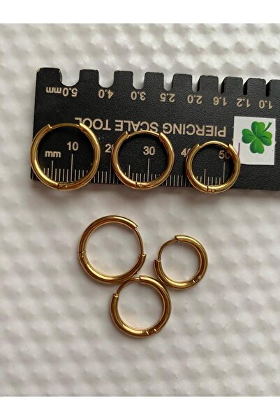 Arescollection 316L CERRAHİ ÇELİK 6 LI 3 ÇİFT 3 BOY HALKA KÜPE SETİ