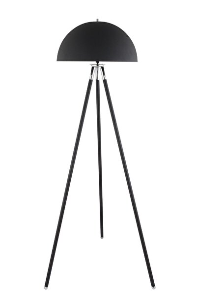 Apliqa Grant Siyah Krom 3 Ayaklı Modern Tasarım Köşe Ofis, Salon Lüks Lambader