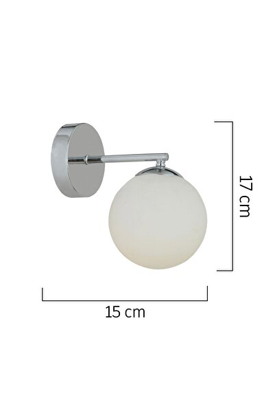 Apliqa Elvin Krom Kaplama Duvar Lambası Yatak Odası-Yatak Başı-Banyo İçin Modern Aplik