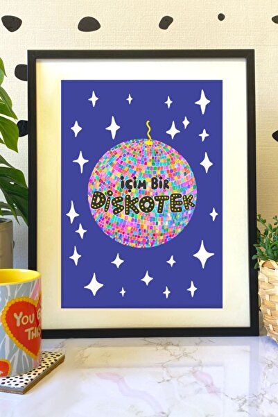 Hello Melody Design Εκτύπωση "DISCO TECH" με μαύρο πλαίσιο - Εκτύπωση Συλλογής