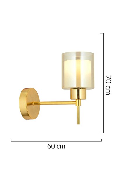 Apliqa Cemre 4 Lü Gold Modern Tasarım Yatak Odası Salon Avize-Aplik Seti 3 Parça Avize-Aplik Seti Seti