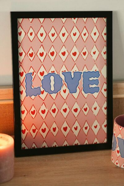 Hello Melody Design Εκτύπωση "LOVE" από την συλλογή έργων εκτύπωσης - Με μαύρ...