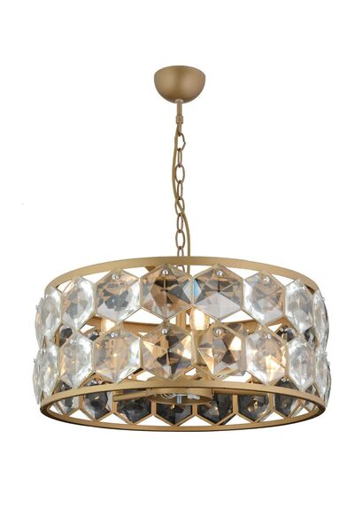 Apliqa Roman 5'li Yuvarlak Eskitme Kristalli Taşlı Modern Tasarım Kristal Salon Avize