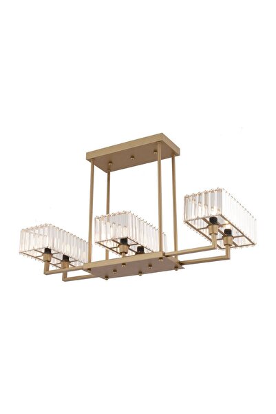 Apliqa Brambles 6'lı Eskitme Kristalli Taşlı Modern Tasarım Kristal Salon Avize