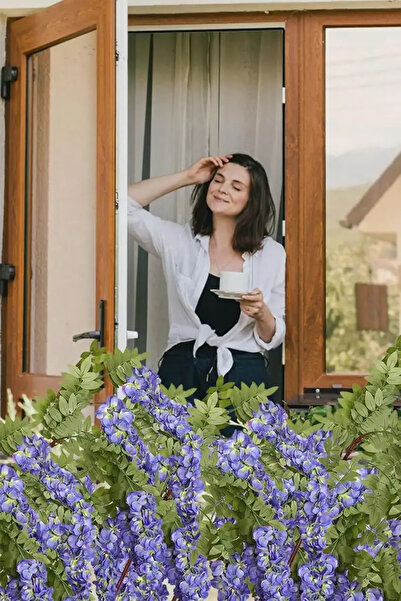 Yapay Çiçek Deposu Yapay Salkım Akasya 3 Dallı 108 cm Mor