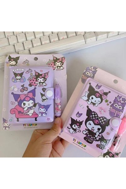 Hediye Vakti Kawaii Sanrioo Kuromi Karakterler Mini Defter Kalem Set
