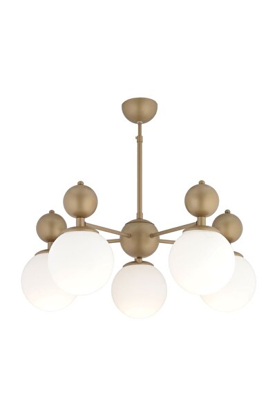 Apliqa Kuvars 5li Eskitme Beyaz Camlı Modern Koridor Yatak Odası Salon Avize