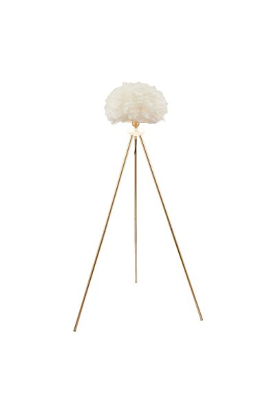 Apliqa Belenay Gold Tüylü Lambader Modern Oturma Odası, Yatak Odası, Salon Lambader