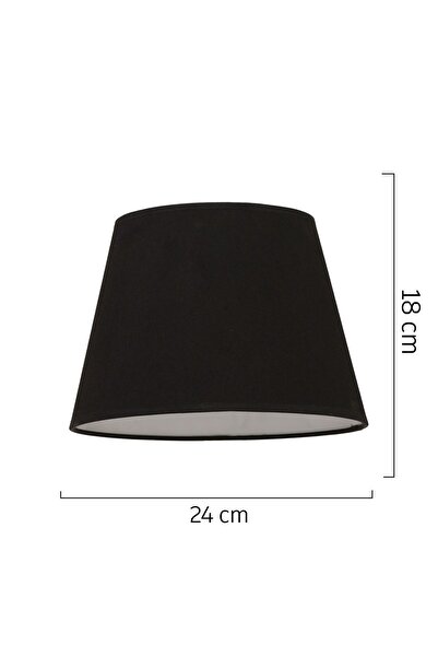 Apliqa Siyah Kumaş Dokulu Abajur Şapkası