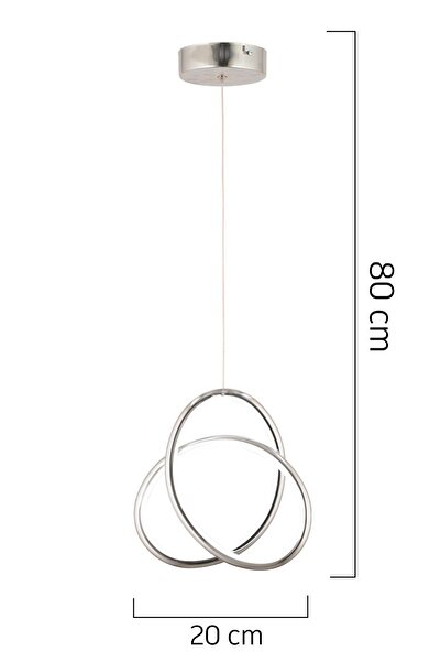 Apliqa Castle Krom Sarkıt 30 Watt Sarkıt 3 Renkli Ledli Modern Mutfak Banyo Led Salon Sarkıt Avize