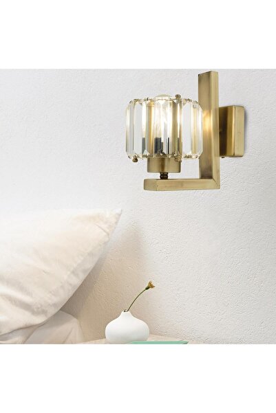 Apliqa Ramo Eskitme Kristal Taşlı Duvar Lambası Yatak Odası-Yatak Başı-Salon İçin Aplik
