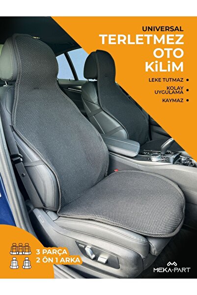 TREND Meka Part Anti-Slip Seat Protector Cover Black 3 Pieces Universal 2 Pieces Front 1 Piece Rear