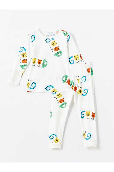 LC Waikiki Baby Boy Pajama Set - Lcw Crew Neck, Long Sleeve, Printed
