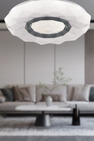 Apliqa Paris Tekli Beyaz 3 Renkli 61 Watt Ledli Modern Oturma Odası, Koridor, Salon Led Avize