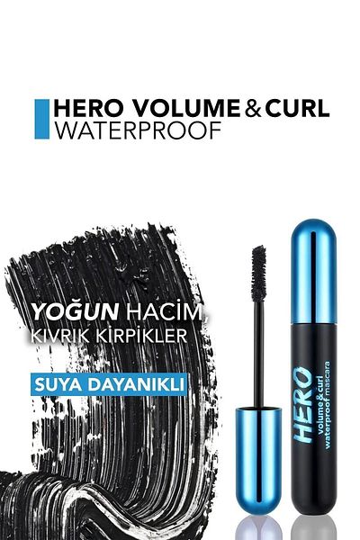 Flormar Black Hero Volume & Curl Mascara - Curl and Volume, Water Resistant