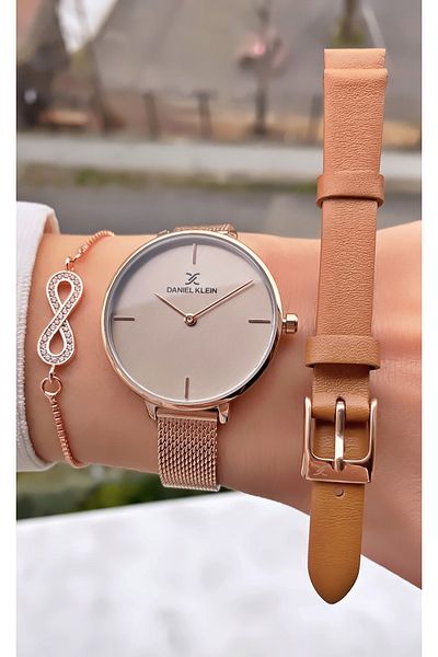 Daniel Klein Silver Women's Wristwatch and Bracelet Gift