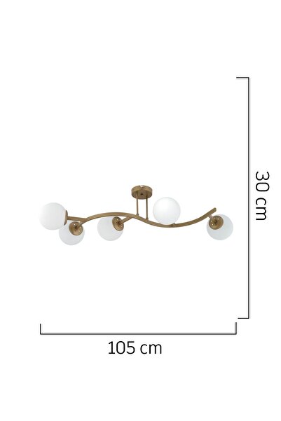 Apliqa Izem 5'li Eskitme Modern Plafonyer Genç Odası Mutfak Yatak Odası Avize