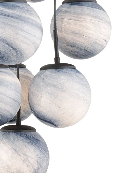 Apliqa EFSER 10LU YUVARLAK AVİZE Modern Oturma Odası Salon Sarkıt Avize