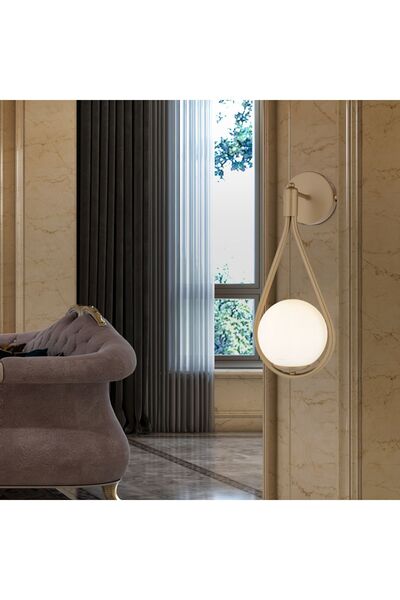 Apliqa Aplik Mirza Tekli Eskitme Beyaz Camlı Modern Duvar Aplik Yatak Başı Salon Aplik