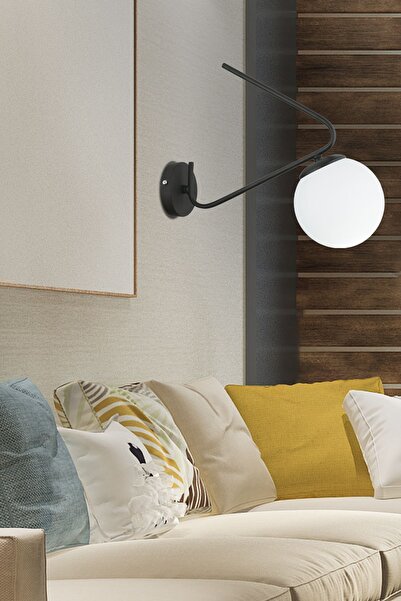 Apliqa Mildred Siyah Duvar Lambası Yatak Odası-yatak Başı-banyo Için Modern Aplik