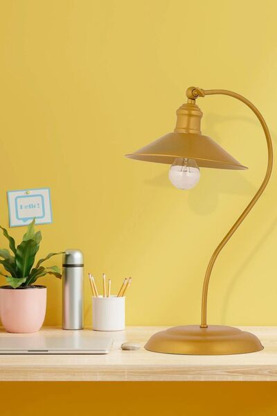 Apliqa İklim Gold Retro Tasarım Modern Çalışma Masası Lambası