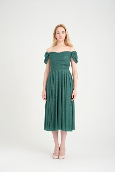 meksila kadın straptes degaje yaka düşük kollu kıs kloş simli astarlı düğün davet abiye