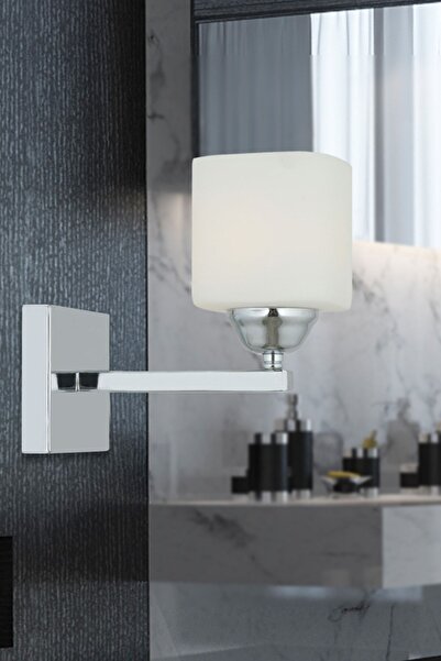 Apliqa Minel Krom Kaplama Duvar Lambası Yatak Odası-Yatak Başı-Banyo İçin Modern Aplik
