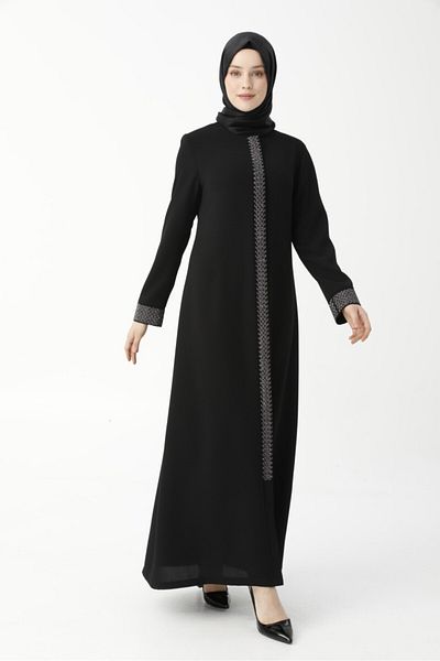derin store Black Herringbone Stone Embroidered Mother Ferace 9378 22