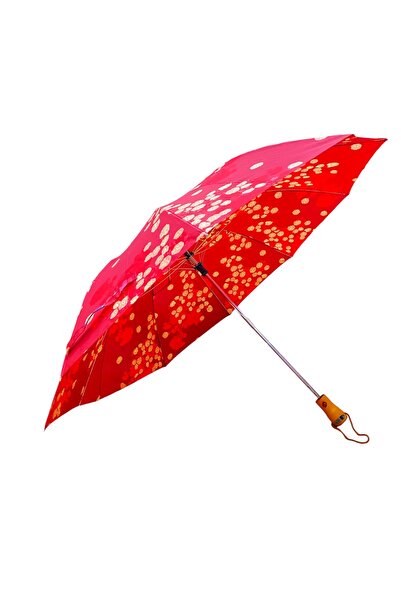 Rubenis 10 TELLİ 2 KIRMALI NİKEL GÖVDE AHŞAP SAPLI ŞEMSİYE