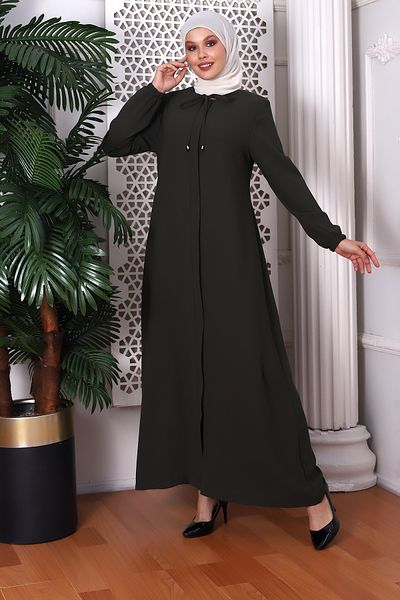 derin store Απλό Χακί Κορδόνι Λαιμόκοψης Ferace 9229-22