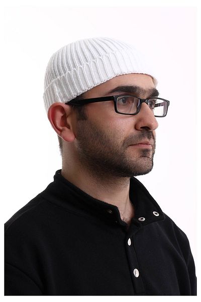 ihvanonline Orlon Folded Skullcap - White