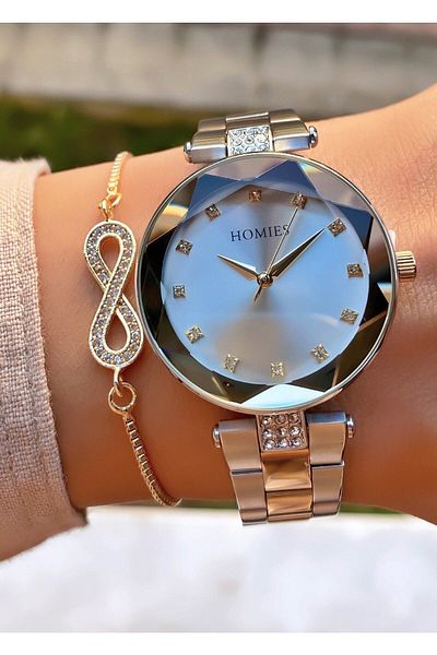 Homies Yellow Silver Colored Women's Wristwatch - Bracelet Gift
