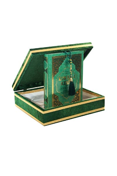 İhvan Anneler Günü Hediyesi Özel Şık Kadife Kutulu Kuranı Kerim Ve Inci Tesbih Seti