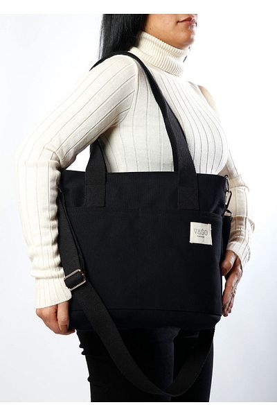 VAGO COLLECTION Geantă Canvas Model College Cu Fermoar