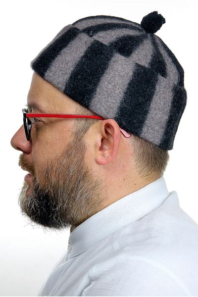 ihvanonline Μάλλινο Skullcap - Ριγέ Καπνιστό Χρώμα