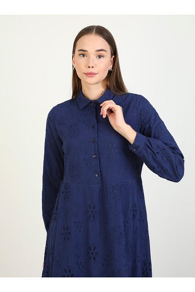 Benin Φόρεμα Hijab Antique Navy Blue Brode - Benin