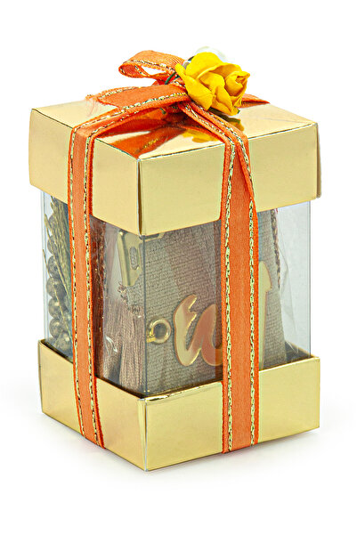 ihvan online Mini Quran Set with Window Box - Pearl Prayer Beads - Plexiglass - Gold