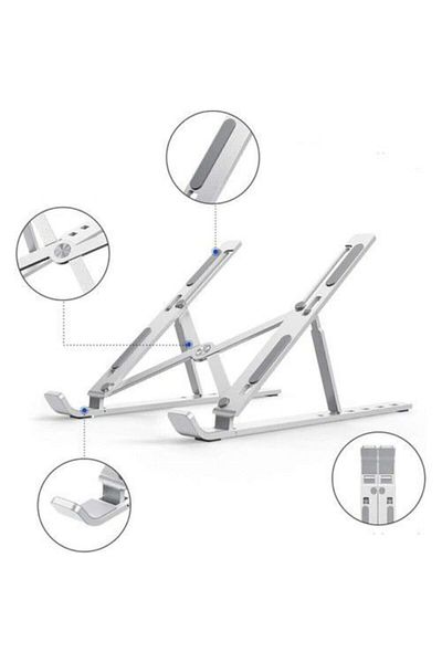 Nivagatore Folding Aluminum Notebook Stand Adjustable Laptop Metal Riser Holder