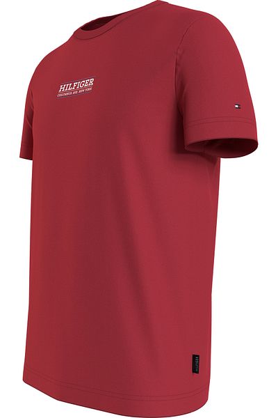 Tommy Hilfiger Men's Brand Logo Organic Cotton Crew Neck Red T-Shirt MW0MW34387-XLG