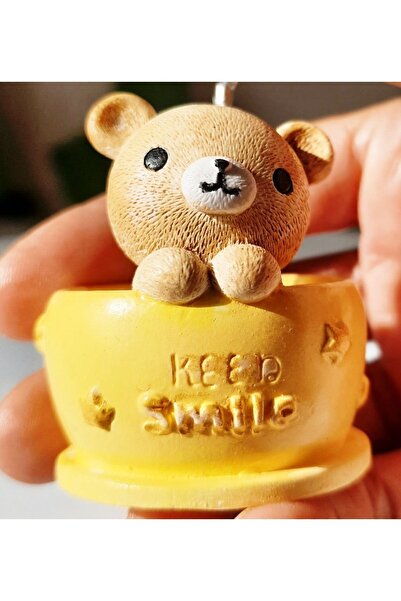 melora Sarı Sepette Ayıcık Metal Ayı Not Tutucu Metal Kıskaç Notluk Not Tutacağı