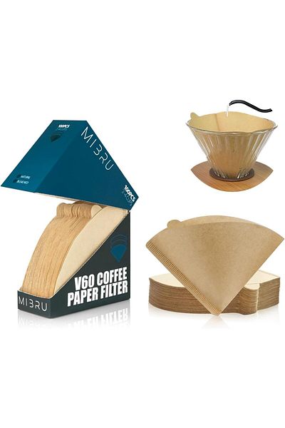 MIBRU Coffee paper filter v60 v02 100pcs brown