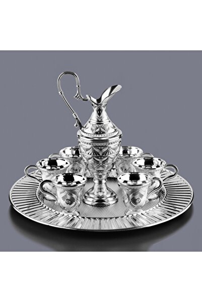 ihvan online 8 Piece Silver Colored Kaf Zemzem Cup Serving Set