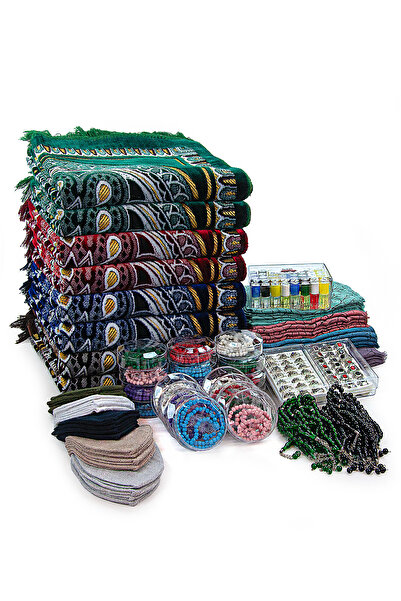 ihvan online Sümbül Efendi 20 Kişilik Hac ve Umre Hediyelik Kadife Seccade Set