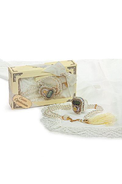 ihvan online Спеціальний подарунковий набір з шалем, згадатиком і чотками до Дня вчителя, білий