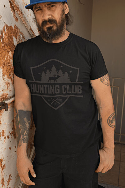 The Baski Premium lovački klub Lovački klub Štampano crna majica - 100% pamuk